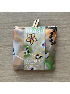 Baggu X Julia Heuer Standard Reusable Bag Raisa Jewel Pattern Bling Foldable NWT